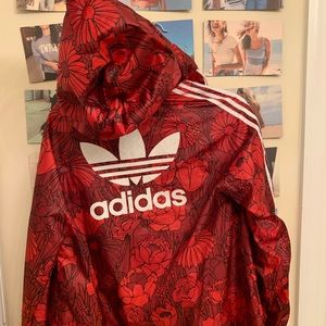 Red Floral Windbreaker